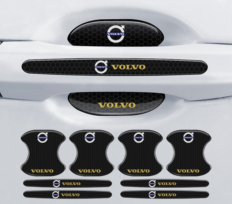B-Ware Motiv: Volvo Auto Seiten-Streifen Aufkleber-Set,Dekor-Sticker  komp. mit VOLVO V60, V70 in Schwarz Matt