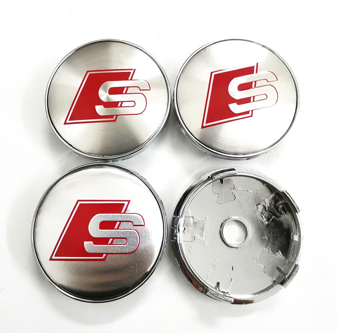 SET 4 Pcs, Audi S Wheel Center Caps, Audi S Wheel Caps, Audi S Center