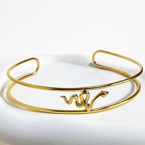 Snake Figure Choker, Gold-Plated Snake Necklace, Unique Design Choker, gift for her, Mother&#39;s Day gift, minimal choker, Gift for her