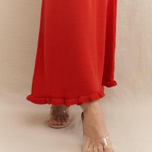 Bohemian red maxi dress for resort wear and travel