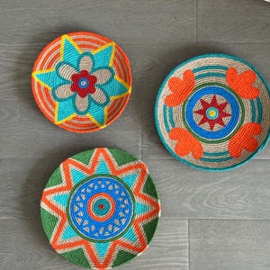 African Wall Basket, Boho Wall Decor, Wicker Wall Tray, Bohemian wall plates, Mother’s Day Gift, housewarming gifts, woven wall hanging