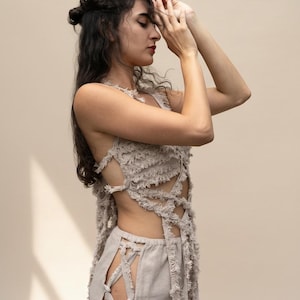 Women’s boho festival outfit with matching top and skirt