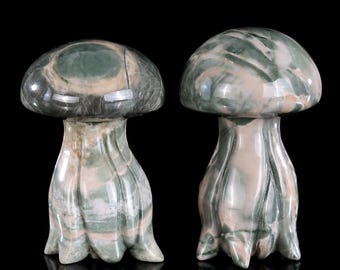 2.6” Natural Jiulong Jade Hand Carved Crystal Jellyfish Sculpture, Unique Crystal Carving, Home Decor & Collectors, Handcrafted Gift