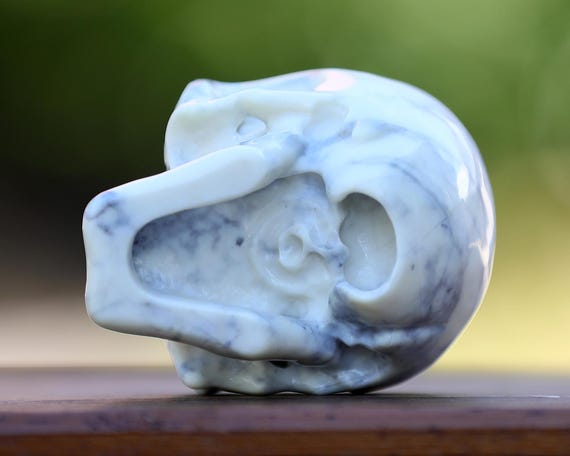 White Jade Crystal Skull: Hand-carved Sculpture, Home Decor (3.8