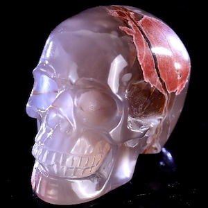 2.0” Natural Hot Lava Agate Hand Carved Crystal Skull Sculpture, Unique Crystal Carving for Home Decor & Collectors, Handcrafted Gift