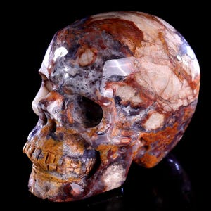3.0” Natural Agate Hand Carved Crystal Skull Sculpture, Unique Crystal Carving for Home Decor & Collectors, Handcrafted Gift