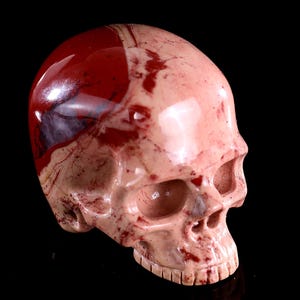 Red Jasper Crystal Skull: Hand Carved Sculpture (2.9&quot;)