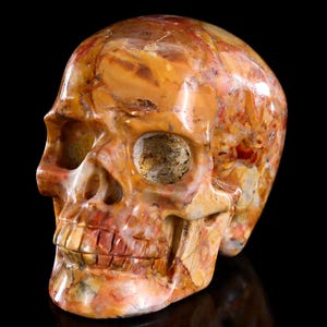 3.0” Natural Agate Hand Carved Crystal Skull Sculpture, Unique Crystal Carving for Home Decor & Collectors, Handcrafted Gift