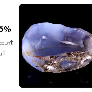 Hand Carved Blue Chalcedony Crystal Bowl: Jewelry & Candy Dish, Home Decor