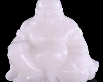 天然新翡翠クリスタルのキノコ彫刻：手彫りのコレクターズギフト（高さ