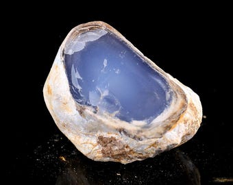 3.8” Natural Blue Chalcedony Gemstone Crystal Rough Stone, Healing Stone for Home Decor,Reiki Stone, Stone for Jewelry Making