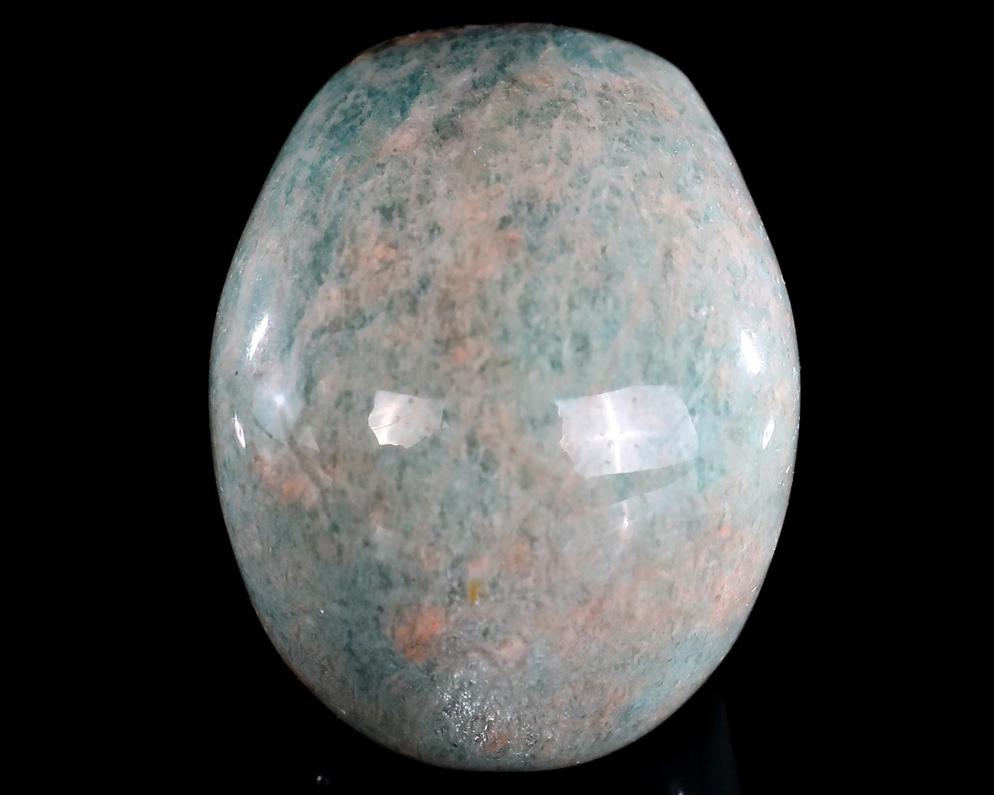 手彫りのアマゾナイトクリスタルスカル：2.2インチのホーム