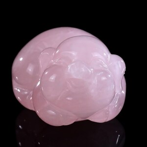 Hand Carved Rose Quartz Crystal Pig Sculpture: Home Decor Gift