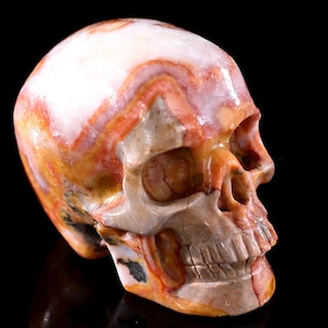 2.2” Natural Agate Hand Carved Crystal Skull Sculpture, Unique Crystal Carving, Home Decor & Collectors, Handcrafted Gift