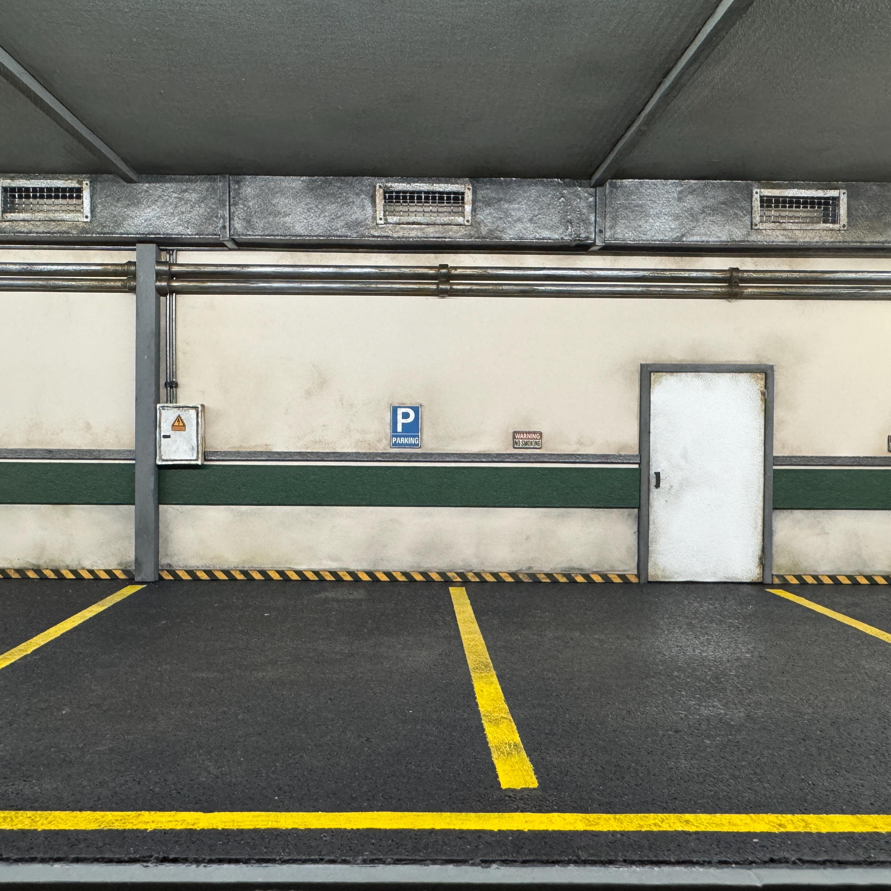 Diorama Parking Lot 1:18 Scale Car Showcase - Model Display