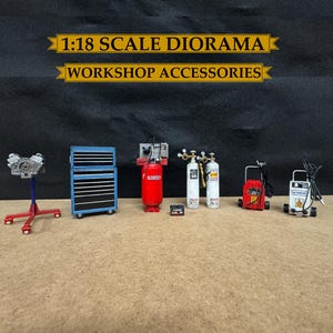 1:18 Scale Workshop Accessories Set | Diorama Custom Painted Garage Tools