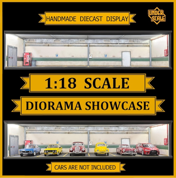 Vitrine Garage 1/18 Avec éclairage – MagiDeal – Présentoir Pour Modèles Réduits, Décor De Bureau