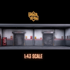 Diorama workshop showcase for diecast cars 1:43 with LED light.