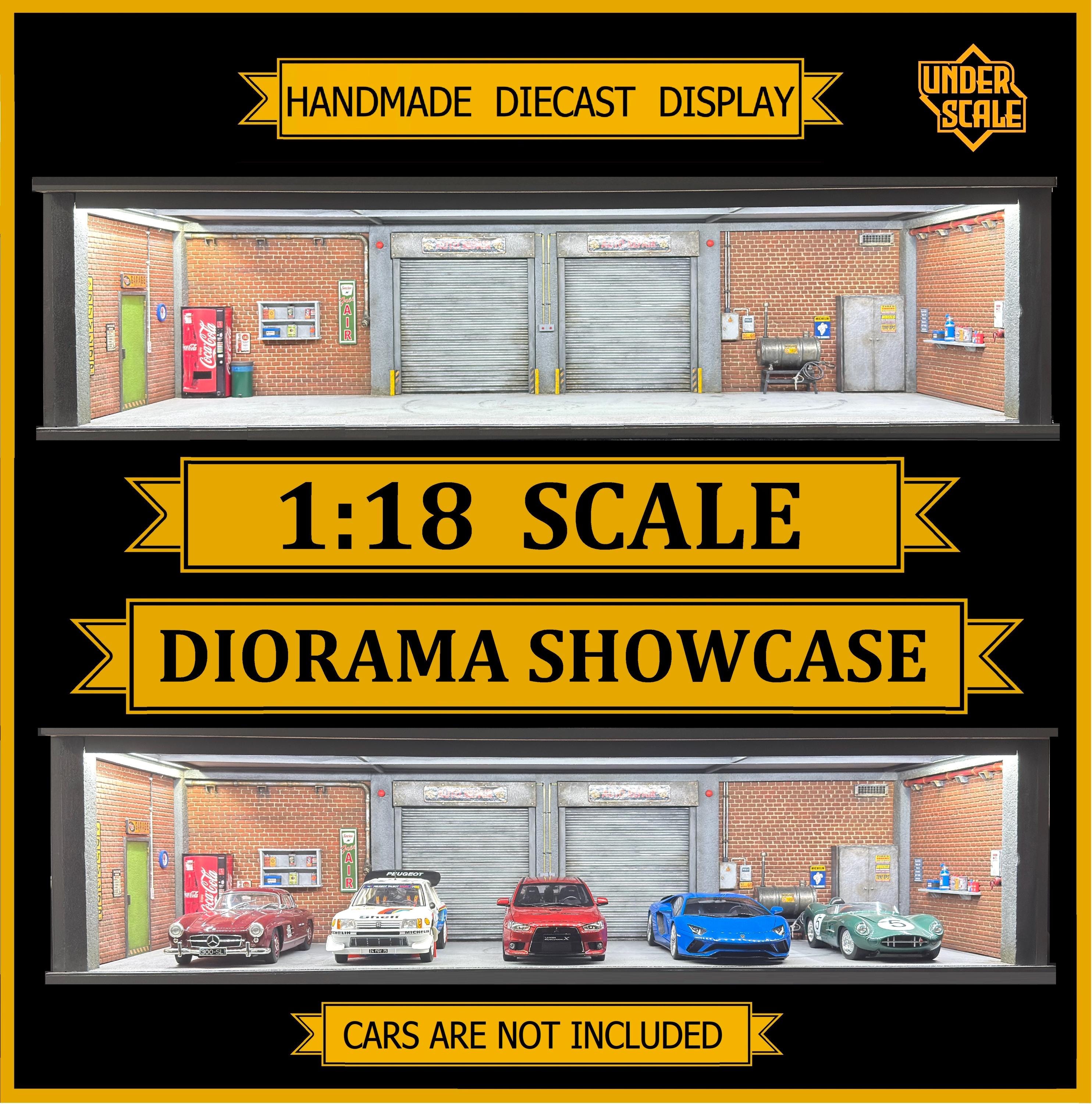 1:18 Scale Garage Diorama | Model Car Display Case | Handmade