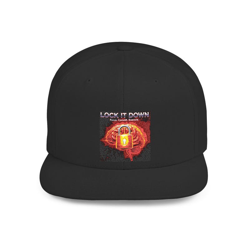 Lock It Down Snapback Hat | Focus Commit Execute | Motivational Gym Cap | Fearless Focus Apparel | Discipline Over Distraction | image 6