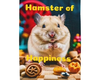 Cozy Comfort: The 'Hamster of Happiness' Velveteen Plush Blanket for Snuggly Serenity Gift