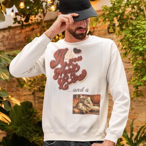 Love & Cats Crewneck Sweatshirt - Cozy Cat Lover Top Unisex Lightweight Crewneck Sweatshirt Gift