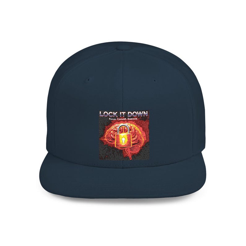Lock It Down Snapback Hat | Focus Commit Execute | Motivational Gym Cap | Fearless Focus Apparel | Discipline Over Distraction | image 5