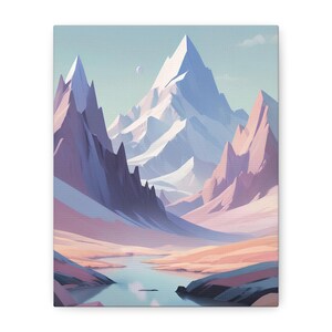 Mountain Landscape Art Canvas, Serene Wall Decor for Nature Lovers, Perfect for Home, Office, Christmas, Birthday