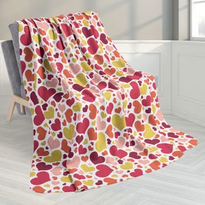 Non-Binary Woman Pride Valentinstag Herzen Fleece Sherpa Decke, niedliches NB Girl Herzmuster Werfen