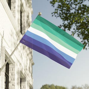 Trans Inclusive Gay Men&#39;s Pride Flag, LGBTQIA+ Pride Flags, Wall Art Print, Room Decor, LGBTQ Pride Decor, Home Decor, LGBT Gift, Pride Flag