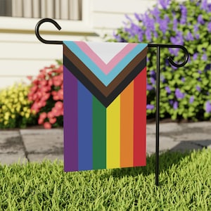 LGBTQIA+ Rainbow Progress Pride Garden Banner, LGBTQ+ Decorative Yard Flag, LGBT Pride House Banner, Pride Decor, lgbt Gift, Pride Banner