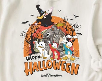 Huey Dewey Louie Anka Trollhassel Bus eller godis-tröja | Duck Tales Disney Halloween-tröja | Musse Piggs Inte Så Läskiga Halloween-fest-tröja
