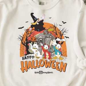 Huey Dewey Louie Duck Witch Hazel Süßes oder Saures Shirt | Duck Tales Disney Halloween T-Shirt | Mickys nicht so beängstigendes Halloween-Party-T-Shirt