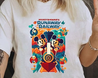Chemise rétro Disney Mickey & Minnie'S Runaway Railway | -shirt Mickey drôle et ses amis, rien ne peut nous arrêter maintenant | T-shirt voyage Hollywood Studios