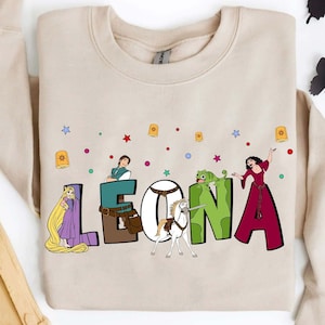 Custom Name Disney Tangled Shirt | Personalized Rapunzel Princess Flynn Rider Pascal Maximus T-Shirt | Birthday Girl Matching Tee Gift