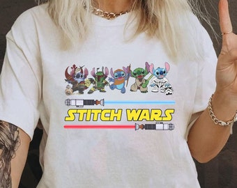 Camiseta divertida del Día de Star Wars de Disney / Camiseta personalizada con personajes de Star Wars de Stitch / Camiseta "May The 4th Be With You" / Viaje a Galaxy's Edge