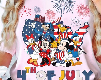 Camiseta patriótica de Disney para el Día de los Caídos / Camiseta retro de Mickey y sus amigos para la fiesta en EE. UU. / Día de la Independencia mágico / Disney 4 de julio