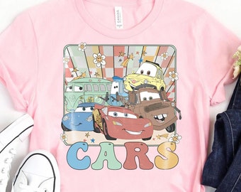 Camiseta retro de Disney Cars Land de los 90 / Camiseta divertida de Rayo McQueen y sus amigos / Camiseta de WDW Magic Kingdom / Camisetas de viaje a Disneyland, película Cars