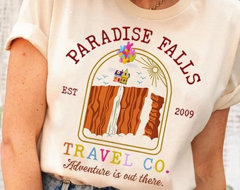 Retro Disney Pixar Up Movie Shirt | Paradise Falls Travel Co Adventure Is Out There T-Shirt | Wdw Magic Kingdom Tee | Disneyland Trip Family