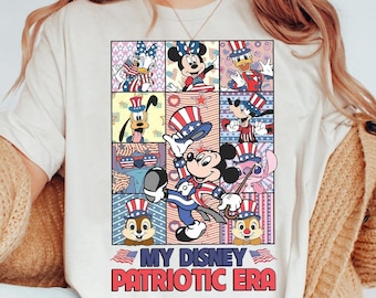 Retro My Disney Patriotic Era Shirt | Mickey And Friends Tshirt | Happy Independence Day 2026 | 4th of July USA Flag Shirts | Magic Kingdom
