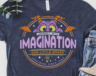 Vintage Figment Journey Into Imagination One Little Spark Shirt | Disney Epcot Trip T-shirt | Purple Dragon Tee Disney Trip | WDW Outfits