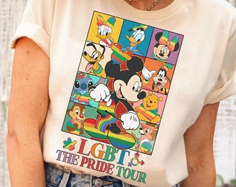 Retro Disney Lgbt The Pride Tour Shirt | Mickey & Friends Lgbt Pride T-Shirt | Gay Lesbian Matching Tee | WDW Disneyland Girl Trip Matching