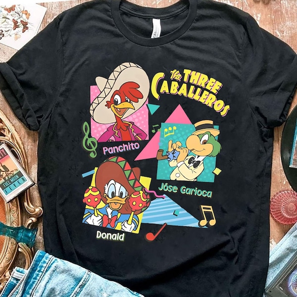 Vintage Disney Three Caballeros Classic Shirt | Retro Donald Duck Jose Carioca Panchito Pistoles T-Shirt | Wdw Magic Kingdom Family Trip Tee