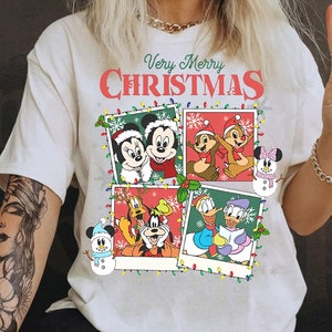 Retro Mickey And Friends Polaroid Sweatshirt | Disney Christmas T-shirt | Mickey&#39;S Very Merry Christmas Party 2023 Tee |Disney Inspired Gift