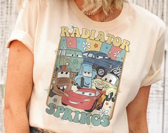 Retro Disney Cars Radiator Springs Shirt | Vintage Cars Road Lightning Mcqueen T-Shirt | Disney Cars Land Tee | Disneyland Irish Gift