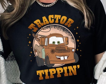 Camiseta retro de Disney Pixar Fest 2024 / Camiseta de Cars Tow Mater Tractor Tippin / Camiseta de WDW Magic Kingdom / Trajes familiares para el viaje a Disneyland WDW