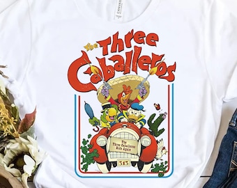 Camiseta vintage de Disney de Los Tres Caballeros / Camiseta de Disney de José Panchito y el Pato Donald / Camiseta a juego de Disneyland / Viaje familiar a WDW