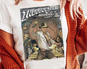 Moletom vintage Indiana Jones Adventure Disneyland 1995 | Camiseta Disney Indiana Jones | Camiseta combinando para família Disney | Camiseta para viagem à Disneyland