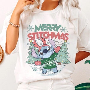 Vintage Merry Stitchmas Shirt | Cute Disney Stitch Christmas Tshirt | Disney Mickey&#39;s Very Merry Christmas Sweatshirt, Magic Kingdom
