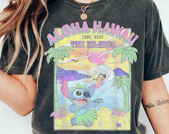 Retro Disney Lilo & Stitch Shirt | Aloha Hawaii Come Visit The Islands T-Shirt | Happy Stitch 626 Day Jun 26Th Tee | Disneyland Trip Outfit